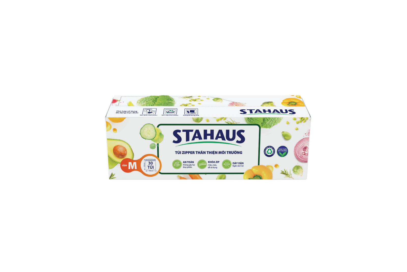 STAHAUS eco-friendly zipper bags size M
